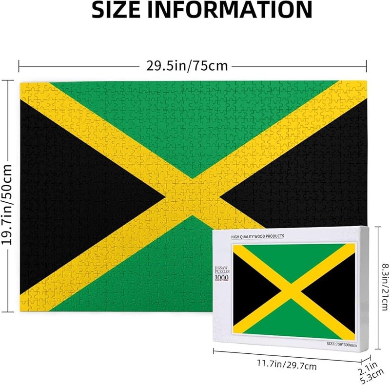 لغز علم جامايكا 1000 قطعة للكبار ديكور المنزل 29.5 × 19.7 بوصة - Image 3